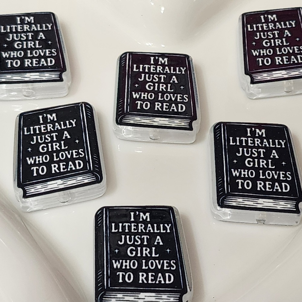 Reading Books Beads 2 Pcs Focal Beads Beaded Pen Jewelry Making Crafts Charms